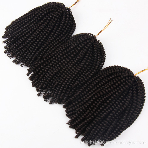 Spring Twist Crochet Hair Braids Curly Fluffy Bomb Twist Spring Curl 8inch Synthetic Hair Extension